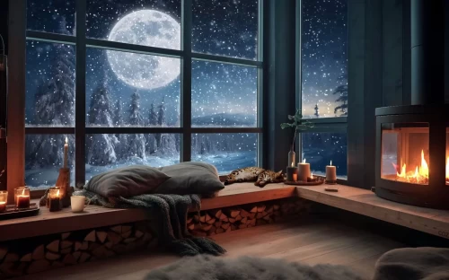 【舒适氛围】舒适的冬夜-暴风雪和壁炉的Asmr声音放松丨白噪音丨治愈丨助眠丨下雨丨工作
